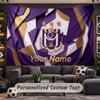 Anderlecht FC logo Personalized Tapestry Support Custom Name, Wall Art Home Decoration