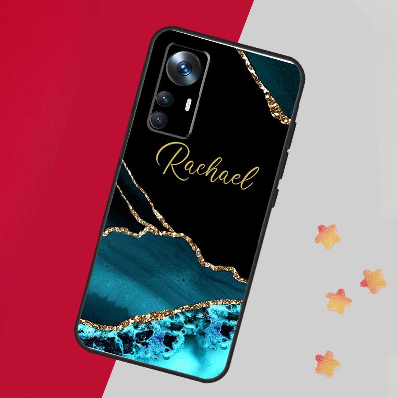 Personalised marble custom name Case For Xiaomi 13 14 Pro 13T 12T 11T 12 Lite 12X POCO X5 X3 F5 Pro F4 X4 M5 M5s F3 Cover