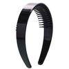 Женская Девушка 2,5 см Широкая Однотонная Повязка на Голову с Нескользящим Зубчатым Гребнем Блестящий Черный Пластиковый Обруч для Волос DIY Укладка Макияж Головной Убор