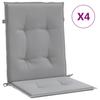 Garden Chair Cushions for Low Back Chairs 4 pcs Gray Oxford Fabric