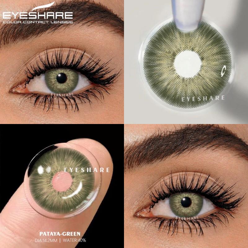 Fashion Color Contact Lenses 1 Pair Colored Contacts for Eyes Blue Eyes Lenses Yearly Gray Pupils Cosmetic Green Lenses