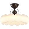 Pre-owned Retro Round Walnut Wood Chandelier for Bedroom or Study - Eye-Protection Ceiling Light