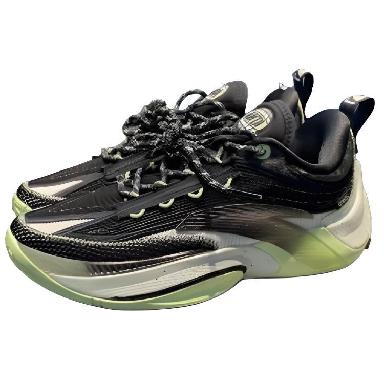 Anta Zap 1 ESG Slip Resistant Abrasion Resistant Balance Low top Basketball Shoes Men's Black Green 912421111Q-7