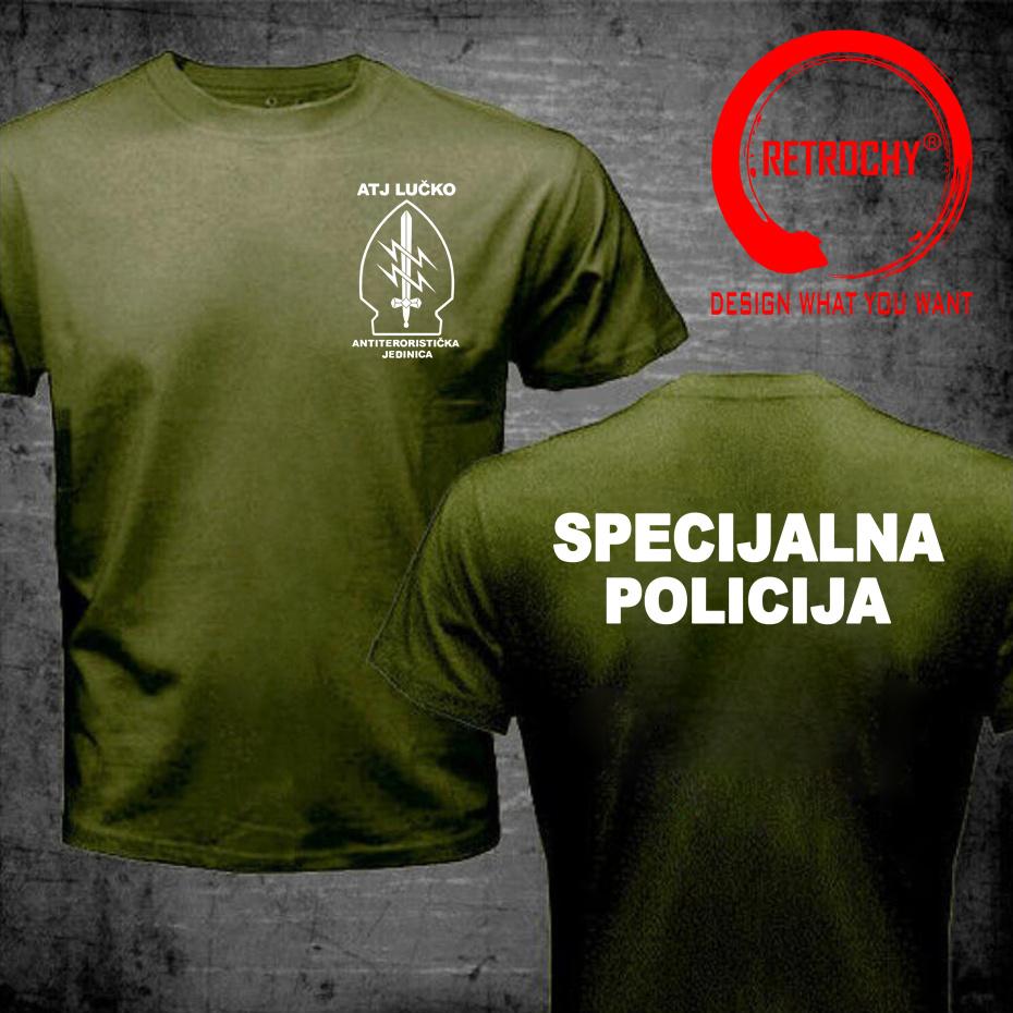 ATJ LUCKO Croatian Counter Terrorism Special Unit Force T Shirt Unisex tshirt Unisex Short Sleeve Tops Tee Shirt Summer Cotton TShirt