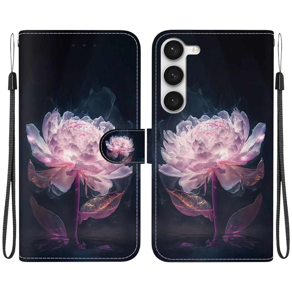 Wallet Case with Card Holder Floral PU Leather Case Kickstand Wrist Strap Shockproof Cover for Samsung Galaxy S23 S22 S21 S20 Plus Ultra S8 S9 S10