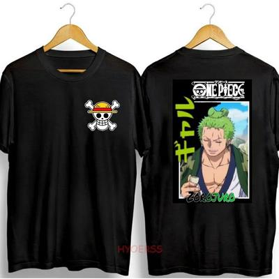 Футболка One Piece Zoro для мужчин и женщин в стиле ретро аниме Харадзюку, летняя, с коротким рукавом, свободного кроя, повседневная, удобная, для фитнеса, в стиле Y2k.
