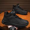 Зимние мужские высокие с толстой подошвой сноубутсы большого размера повседневные спортивные мужские ботинки на меху и с утолщенной теплой хлопковой подкладкой