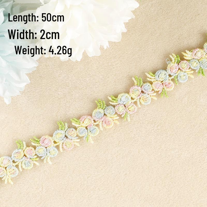 Водорастворимая вышитая кружевная нашивка с мультяшным цветком для самостоятельного изготовления одежды