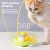 Tumbler Toys for Cats Kitten Interactive Bite Resistant Turntable Detachable Cat Playing Stick Feather Bell Cat Mint Ball