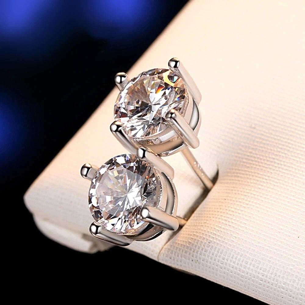 D Цвет 0,3/1,5/1/2/3CT VVS1 серьги-гвоздики с муассанитом для женщин стерлингового серебра 925 пробы с бриллиантами GRA свадебные украшения