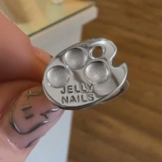 Палитра для дизайна ногтей, набор колец, носимые кольца для пальцев, металлические маникюрные инструменты, мини-палитра для красок, кольца для пальцев, палитра для смешивания цветов для дизайна ногтей на кончиках пальцев