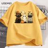 Black Cat Pumpkin Tshirt Ghots Gothic Fall Cat Mama T Shirt Halloween Spooky Season Pritned Tshirt Unisex Cotton Short Sleeve