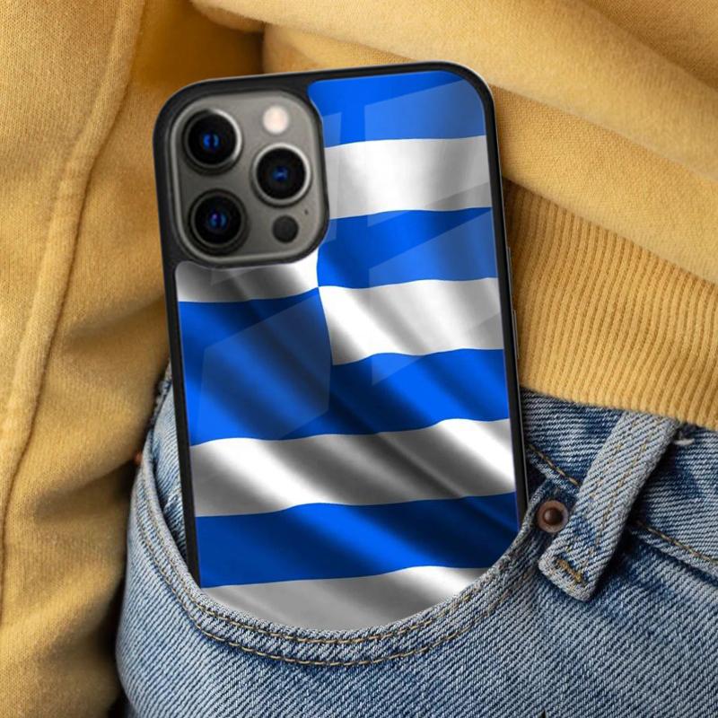 Греция Греческие национальные флаги Мягкий чехол для телефона для iPhone 17 Air 16e Pro max 15 Pro 13 14 Plus 11 12 MagSafe Магнитный Coque