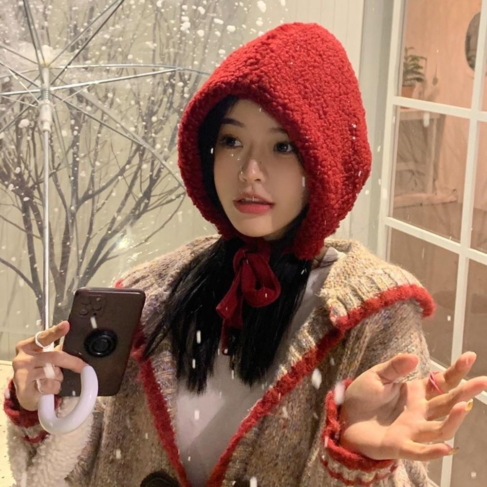 Solid Color Plush Hat Anti-cold Lambswool Cap Fashion Winter Hat Winter Season