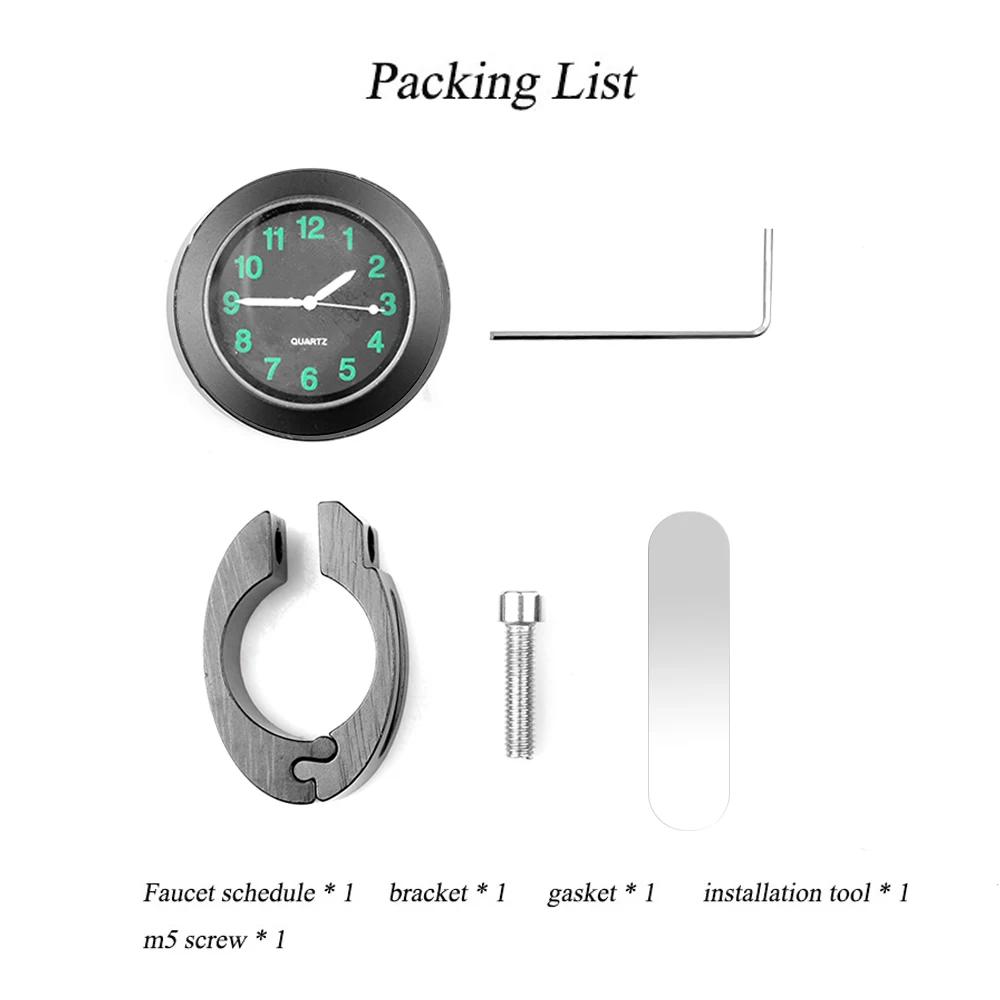 Мотоциклетные часы Водонепроницаемые аксессуары для мотоциклов Часы на руль мото стиль Мото аксессуары Крепление циферблата часов Стиль