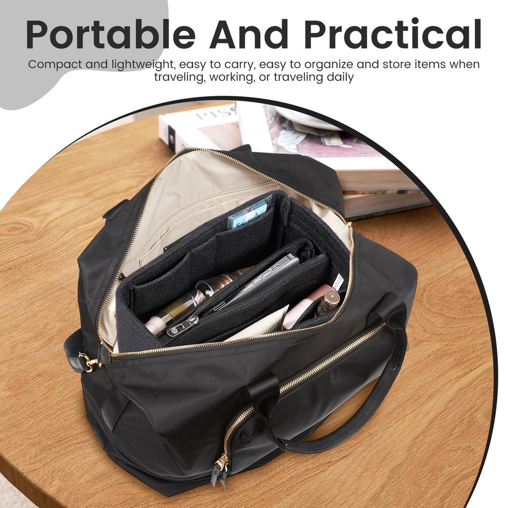 Вставка-органайзер для сумки из фетра, модная фетровая косметичка с несколькими отделениями, портативная вставка-органайзер для сумочки