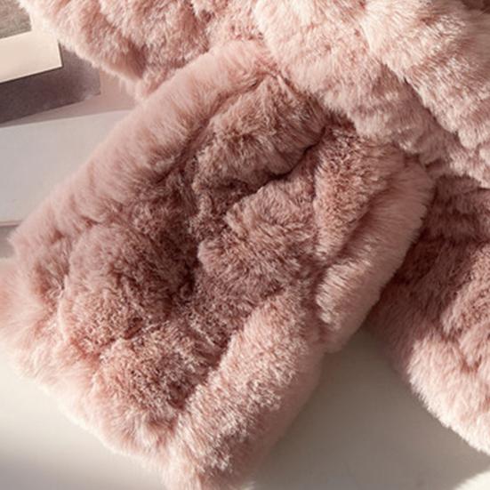 Winter Scarf Soft Imitation Rabbit Fur Solid Color Design Short Scarf Thickened Warm Plush Women Scarf Cold Weather Wear