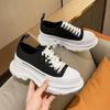 Little White Shoes Women's Platform Canvas Women's Shoes 2025 New Spring and Summer Muffin Shoes Versatile Trend
