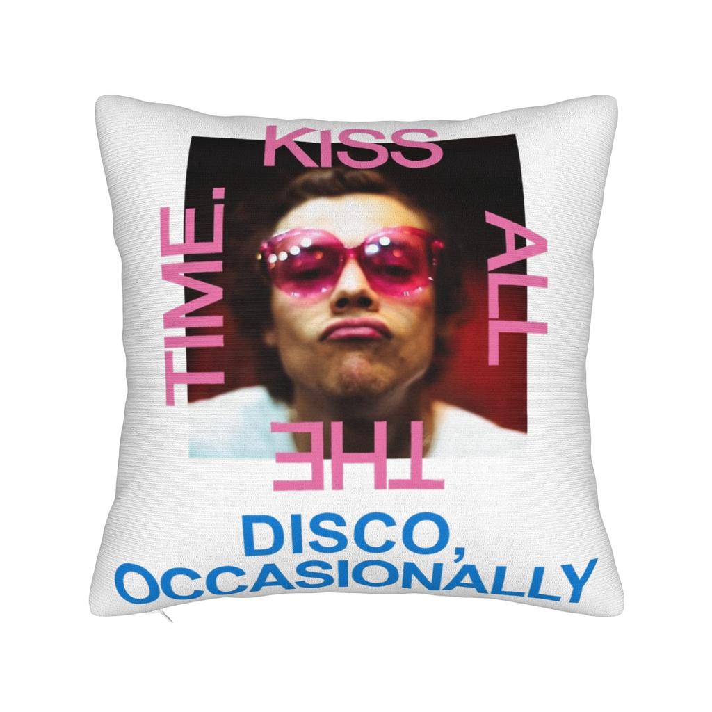 Harrys Styles Kiss All The Time Disco Occasionally Pillowcase Printing Cushion Cover Decoration Throw Pillow Case Cover