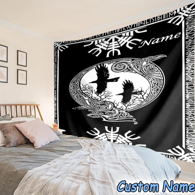 Custom Name Tapestry Viking Tapestry Room Decoration Wall Hanging for Living Room Bedroom, dormitory, Birthday and Christmas gifts