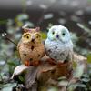 Mini Owl Statue Resin Hand Painted Owl Ornament Miniature Animal Figurine