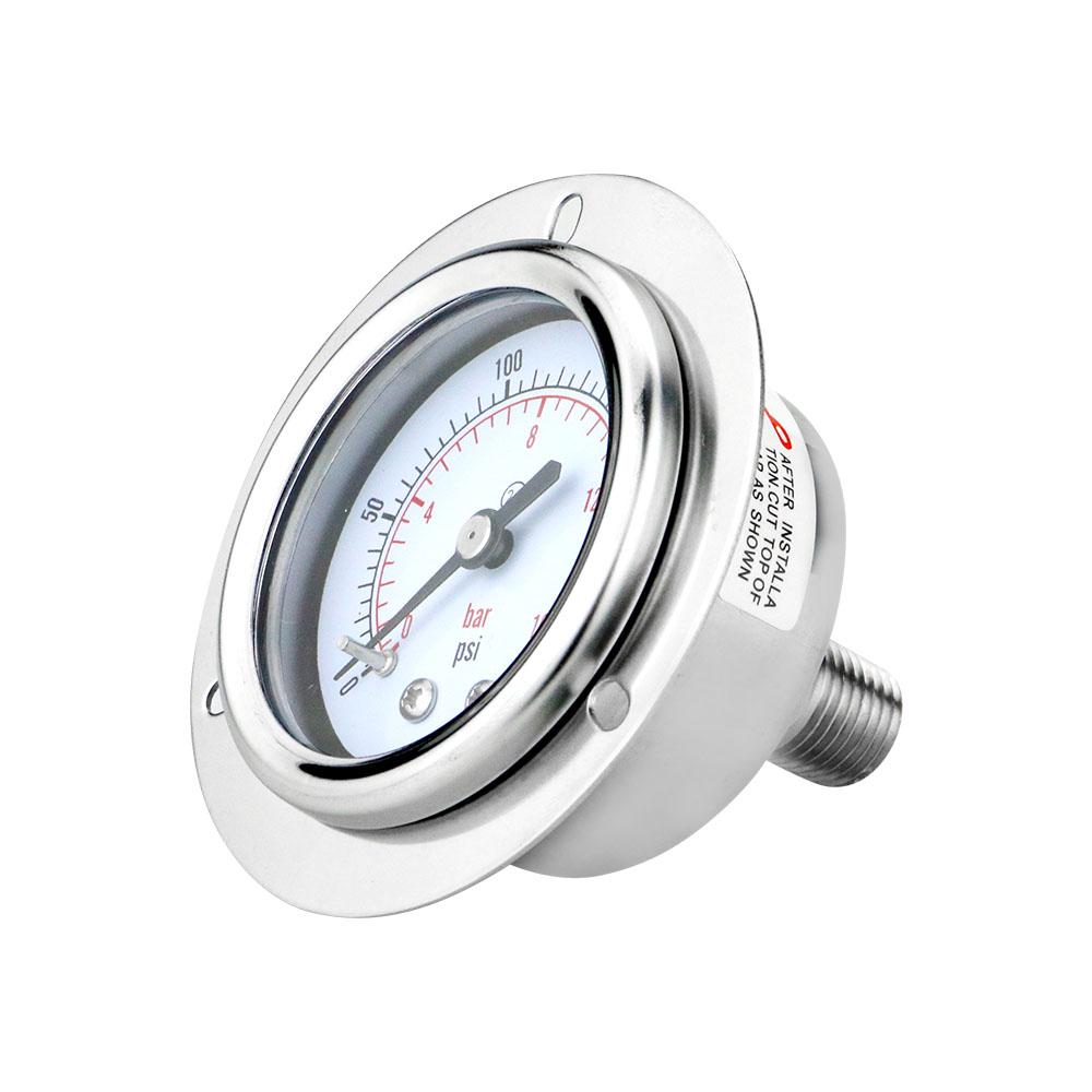 MAIRUIKESI Dry Pressure Gauge 50mm -1-0-600bar Back Connection With Flange 304 Stainless Steel Case for water gas air manometer