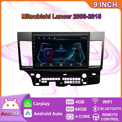 10-дюймовый Android Carplay для Mitsubishi Lancer 2008-2015, автомобильный радиоприемник, мультимедийный видеоплеер, GPS-навигация, WIFI, 4 + 64 ГБ