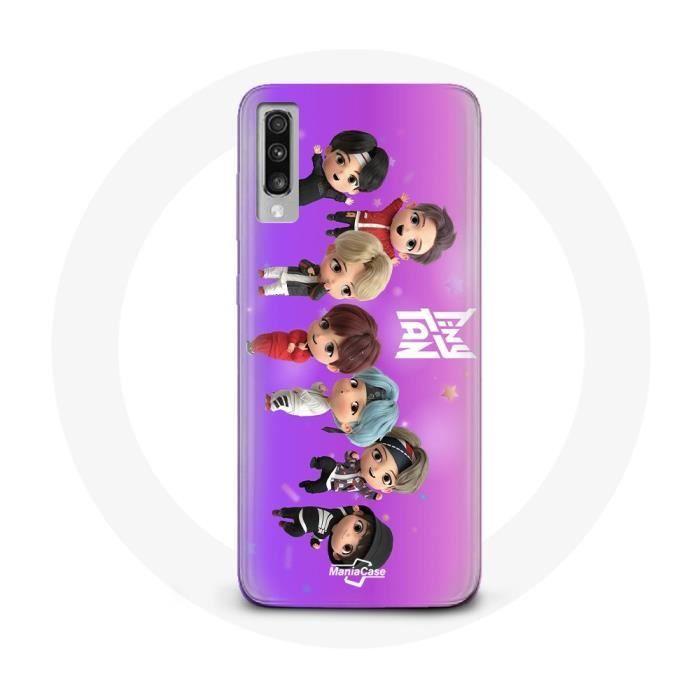 Coque pour Samsung Galaxy A70 BTS TinyTAN Animation Affiche RM Jin Suga J-Hope Jimin Jungkook Et V Mic Drop Danse