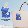 Брелок-кулон с мультяшным котом и бантом, декор из искусственной кожи, очаровательный брелок с котенком, изящная подвеска для сумки
