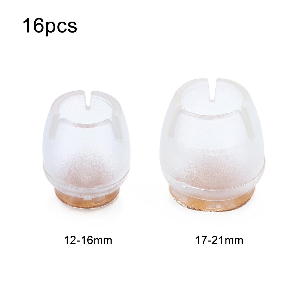 16pcs Cups Socks Round Bottom Silicone Pads Chair Leg Caps Non-Slip Covers Furniture Feet