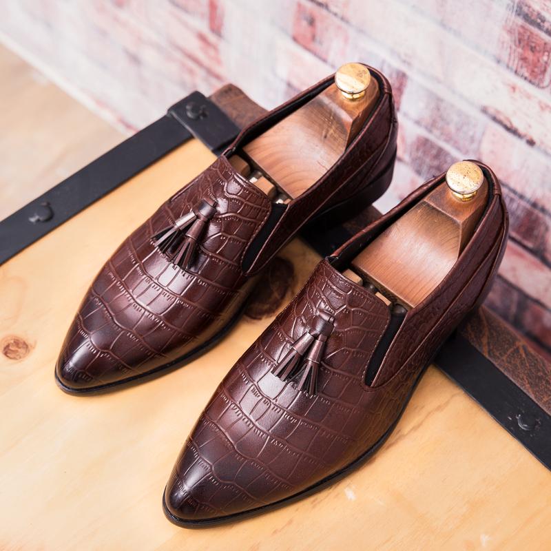Luxury Brand Men's Genuine Leather Shoes Tassels Casual Shoes Fashionable Men's Loafers Versatile Flat Shoes Non Slip