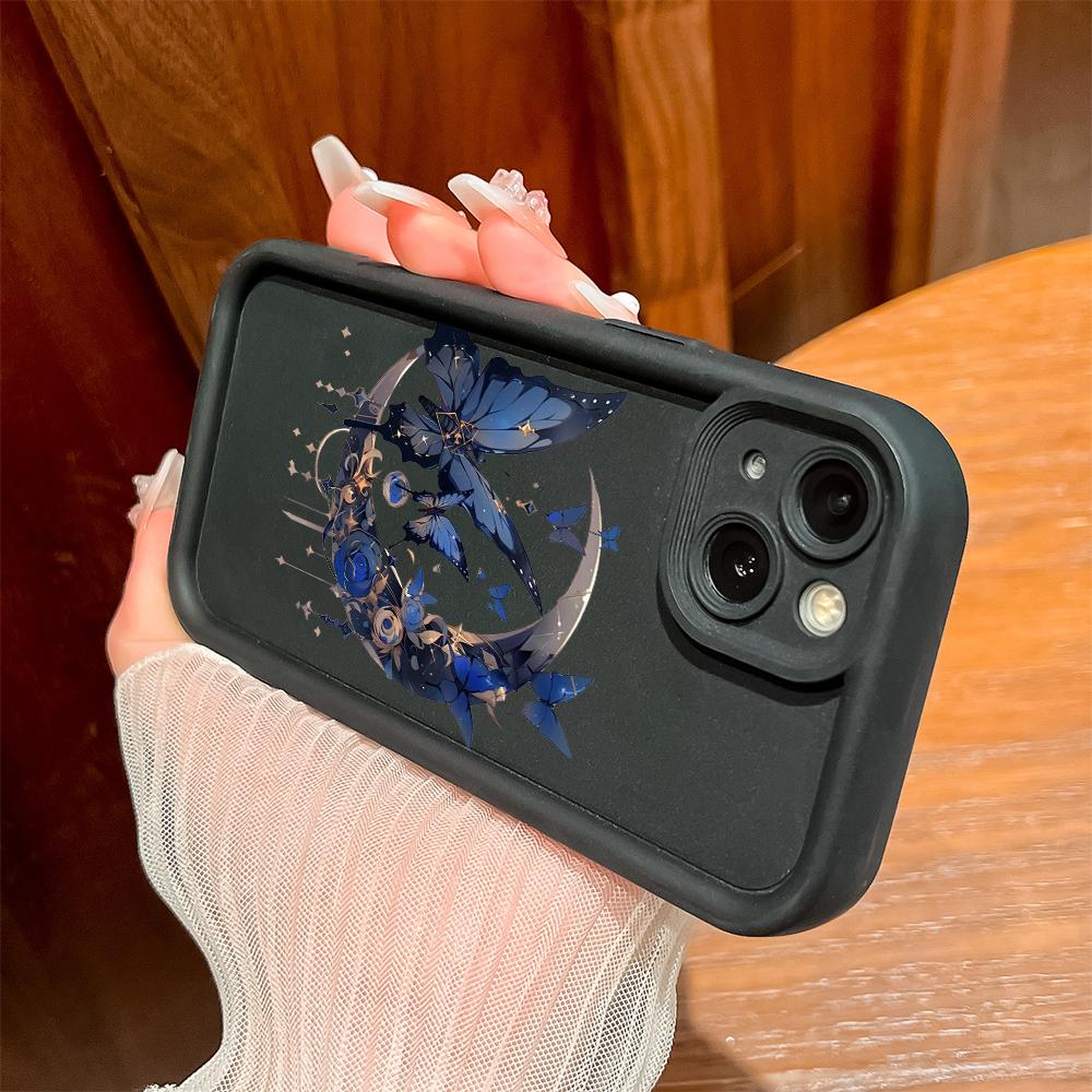 Butterfly Moon Pattern Phone Case for iPhone Samsung Galaxy Xiaomi Redmi POCO HUAWEI Honor Shockproof Rubber Soft Flexible Cover Casing