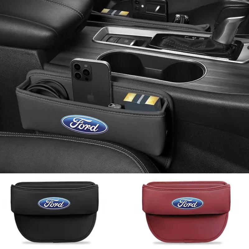 Car Sticker 2026 For Ford Auto Seat Gap Storage Box Leather Car Seat Organizer Holder for Fords 2 3 4 5 MK 2 6 7 Ranger Fiesta K
