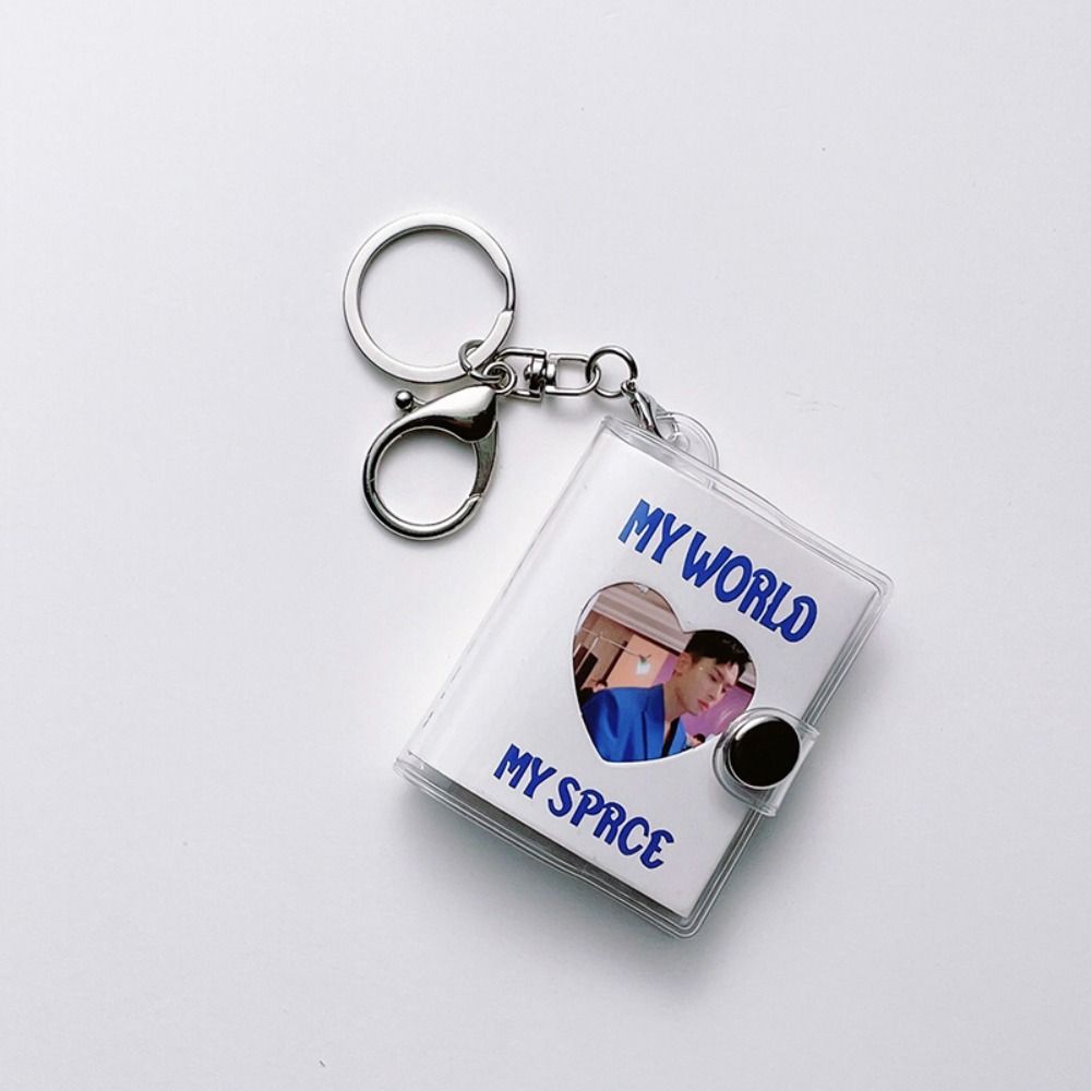 Portable 2 Inch Mini Photo Albums 20 Pockets Love Heart Photos Holder PVC Hollow Name Card Book