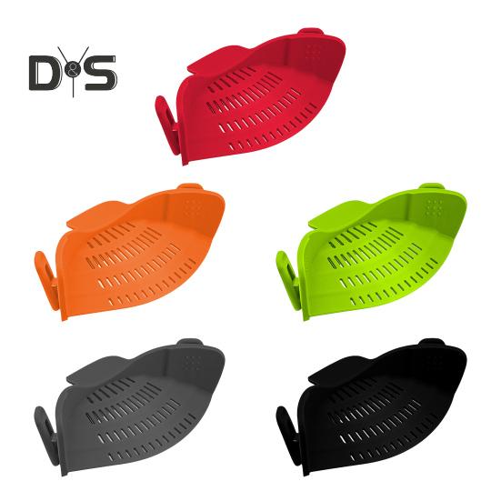 Силиконовый зажим на кастрюле, сито, защита от проливания, корзина для слива, универсальный пищевой дуршлаг для пасты, фруктов, овощей, кухни, ресторана, пикника