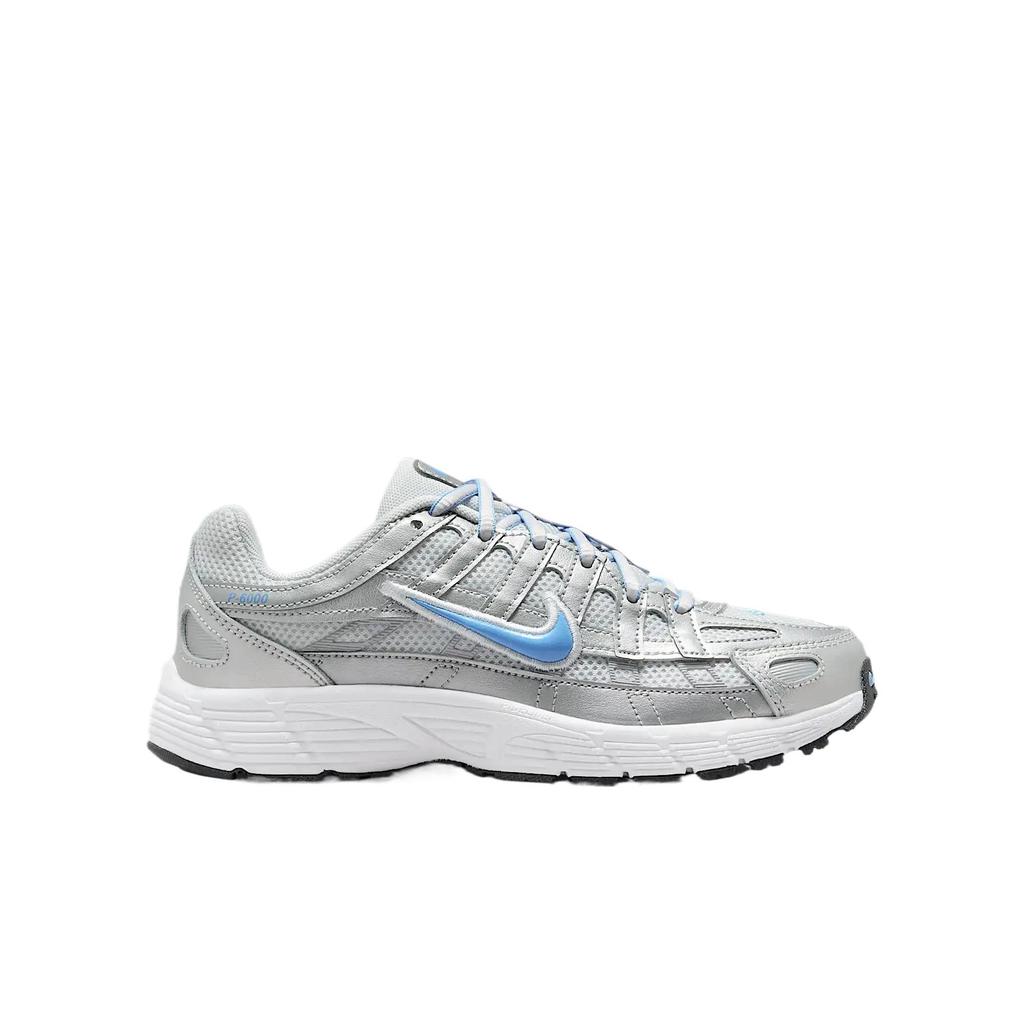 Nike P 6000 Синтетическая кожа Амортизация Низкие Детские Беговые Кроссовки Серебристые HV5064-007