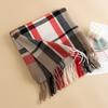 Style Literary and Retro Plaid Imitation Cashmere Scarf Women's Fashion Commuting Versatile Warm Scarf Shawl