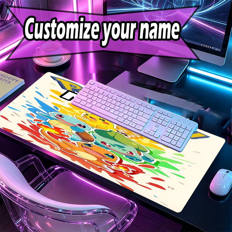Custom Name Personalized Anime Pattern Mousepad, Laptop PC Desk Mat, Decorative Desk Mat for Home Keyboard Pad Gift