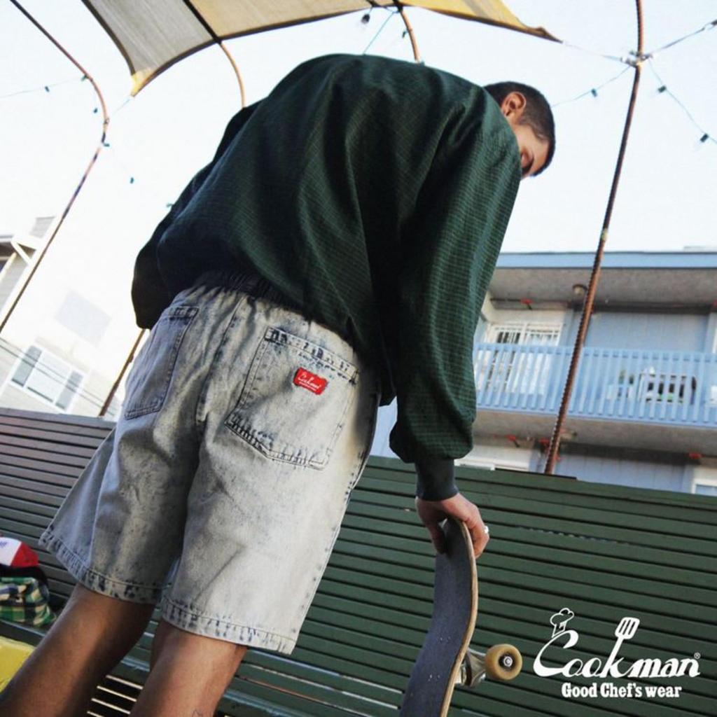 Шорты повара COOKMAN Джинсовые с эффектом снежной стирки (M, 31945 Синий)