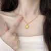 Роскошный кулон из чистого золота 24K 9999, настоящий золотой, Древняя Звезда-Молот, Женское ожерелье с кулоном в виде пятиконечной звезды