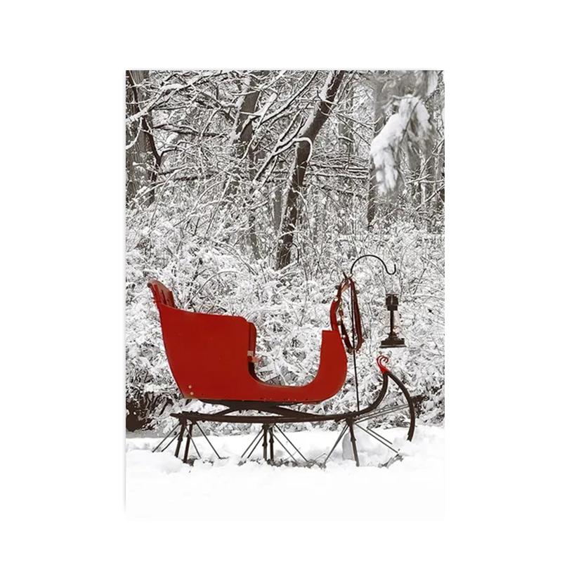 Веселый рождественский постер и печать снежные равнины олень Санта-Клаус рождественская елка настенная живопись холст для домашнего декора подарки