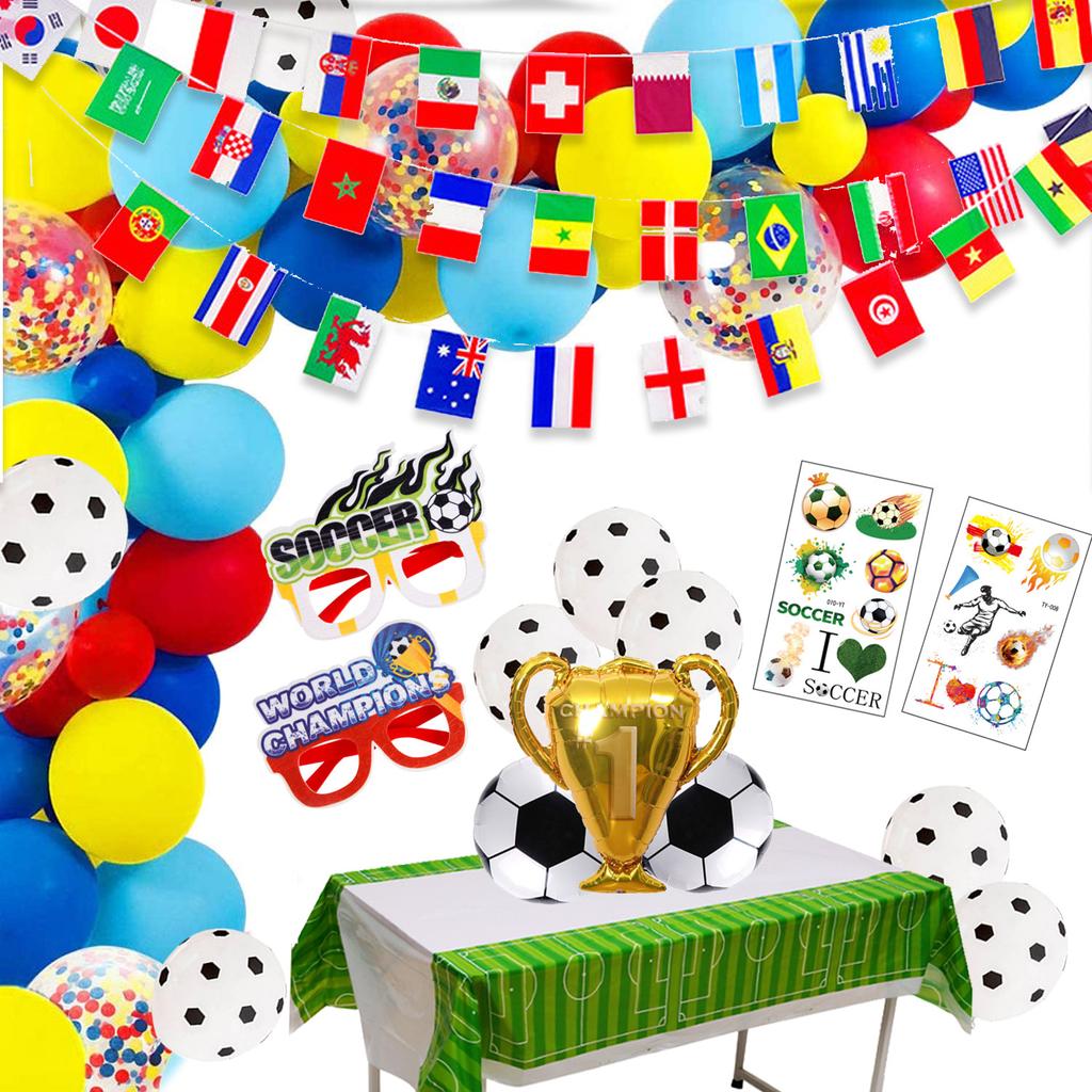 2022 World Cup Balloon Banner Decoration Set World Cup Party Arrangement Football Theme Flag Photo Props