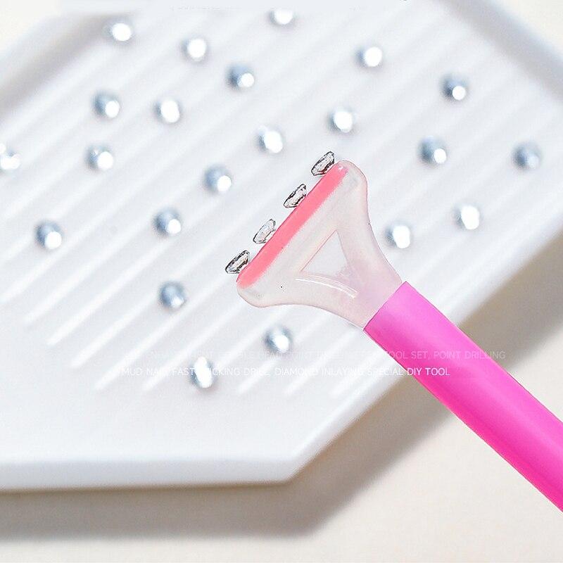 3 шт., наборы для подбора страз для дизайна ногтей, ручка для нанесения точек с лотком для хранения, клейкая глина для бриллиантов, модный набор инструментов для сбора камней