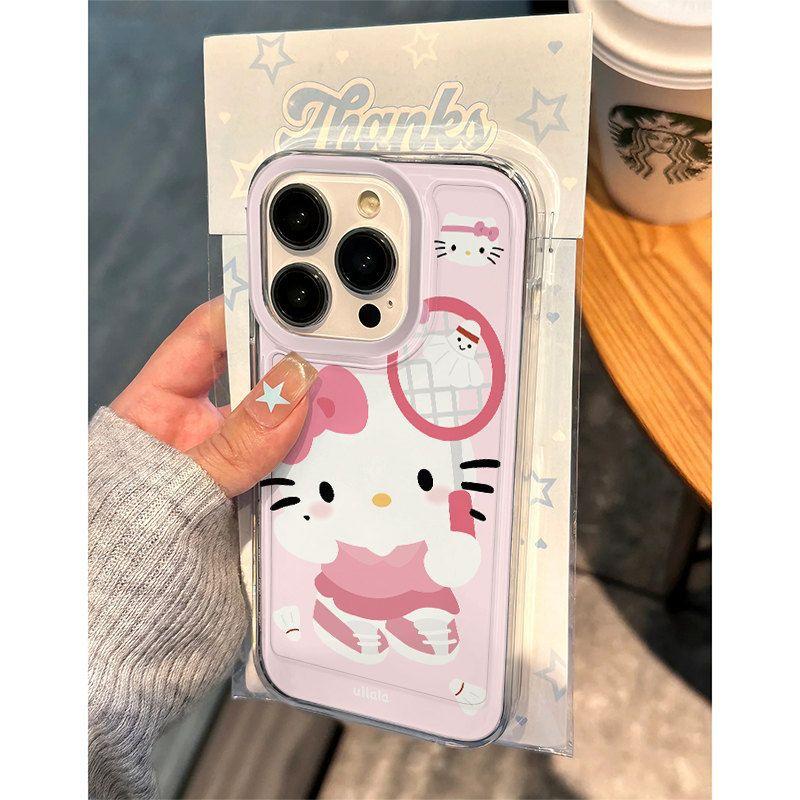 Cute Badminton Racket Cats for IPhone 16 Mobile Phone Case Apple 15 Protective Case