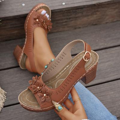 Модная обувь Роскошные сандалии Большой размер 2025 Лето Женские каблуки Пряжка Костюм Женский Бежевый Открытый носок Мода Большой Новый Девушки Комфорт Низкий Высокий