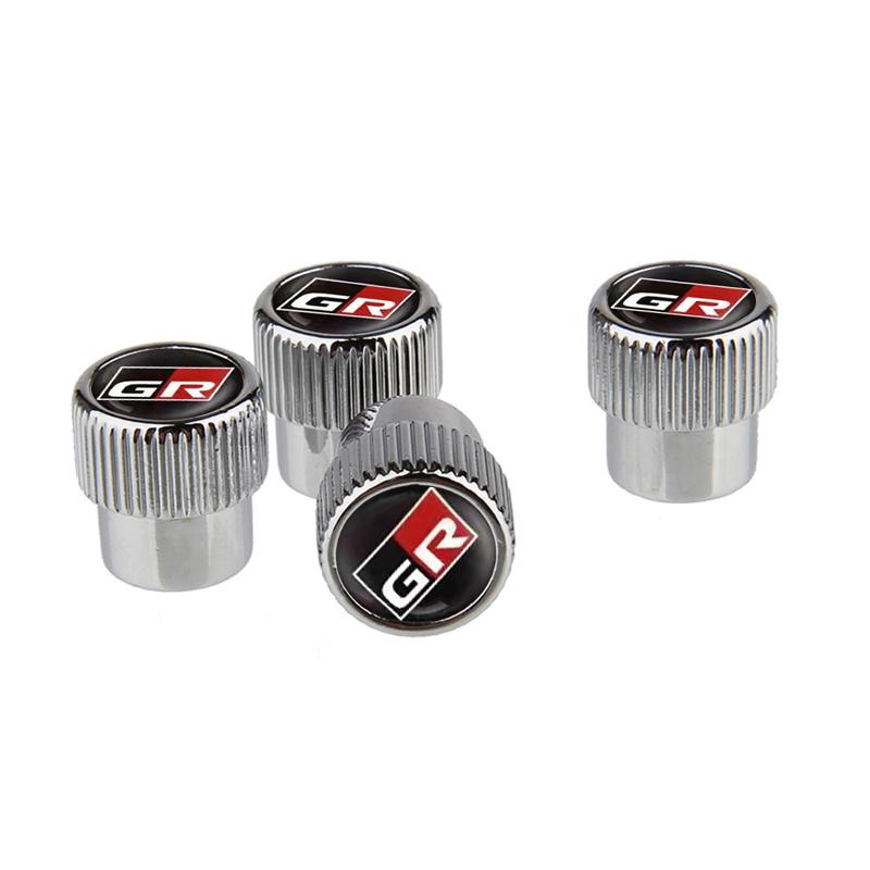 4PCS/set Car Aluminum Alloy Wheel Hub Valve Core Cover For Toyota GR Sport Gazoo Racing C-HR RAV4 Mirai Avensis Prado Camry rav4