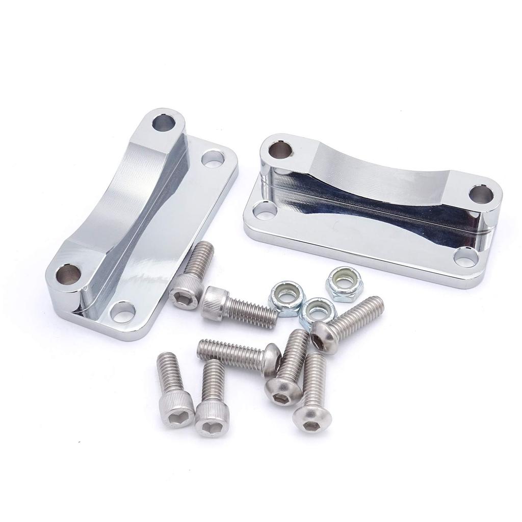 Wsays Touring Front Fender Riser Relocator Spacer Kit 20mm Lift Adapter Chrome for Harley