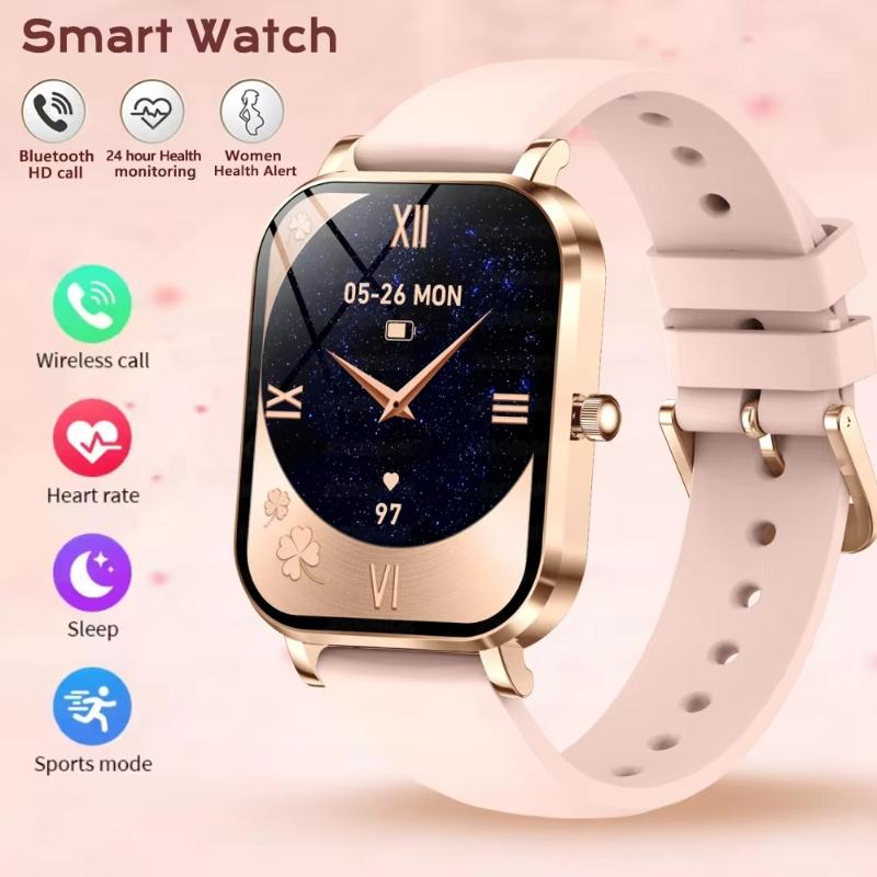 2025 New Fashion Women Smartwatch AMOLED HD Screen Heart Rate Blood Oxygen Monitoring BT Call Sports Smartwatch Woman for IOS Android