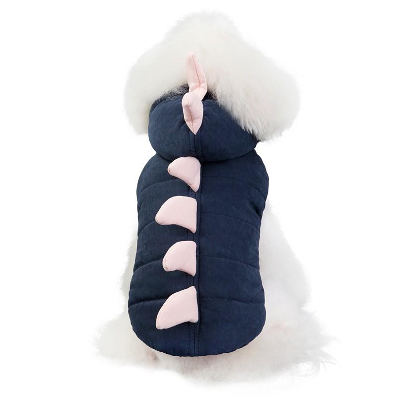 Pet Cotton Warm Coat Dogs Cats Winter Outfit Dinosaur Style Casual Hooded Sweater Small Medium Large Breeds