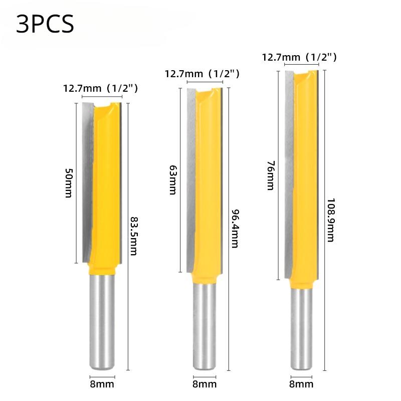 Allsome 8 мм хвостовик 1/2 двойной край удлиненный прямой лезвие обрезной резак прорезной деревообрабатывающий фрезерный резак гравировальный станок